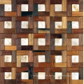 Panel de pared desigual del fondo de la decoración interior del mosaico de madera del barco viejo